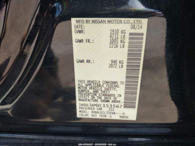 2015 NISSAN ALTIMA 1N4AL3AP6FC153567 Photo 8