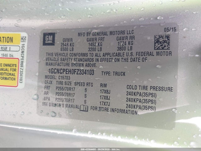1GCNCPEH0FZ334103 Chevrolet Silverado 1500 Wt