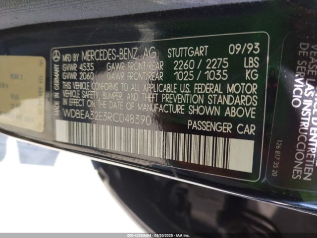 1994 MERCEDES-BENZ E WDBEA32E3RC048390 Photo 8