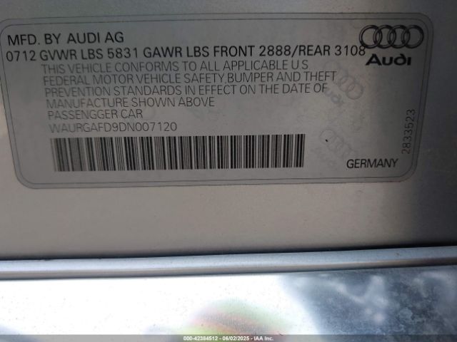 2013 AUDI A8 L WAURGAFD9DN007120 Photo 8