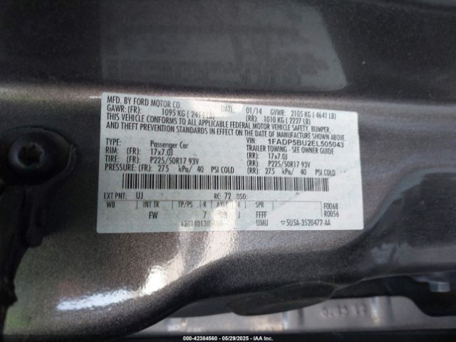 1FADP5BU2EL505043 Ford C-max Hybrid Sel