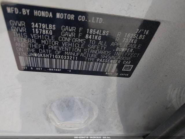 JHMGK5H71GX033211 Honda l15b1