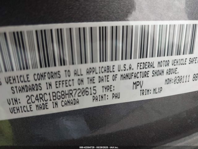 2017 CHRYSLER PACIFICA 2C4RC1BG8HR720615 Photo 8