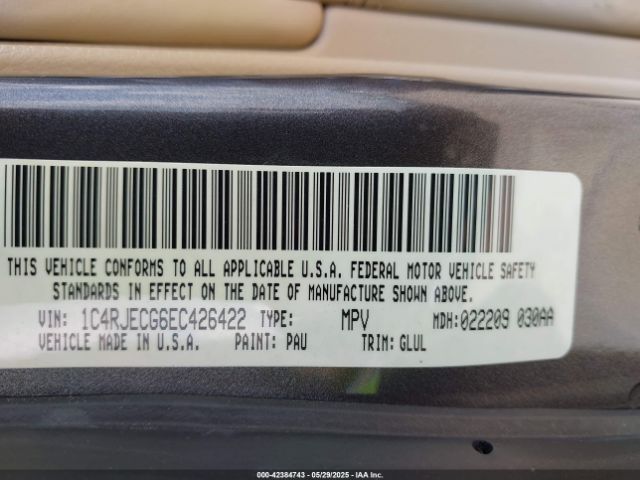 2014 JEEP GRAND CHEROKEE 1C4RJECG6EC426422 Photo 8