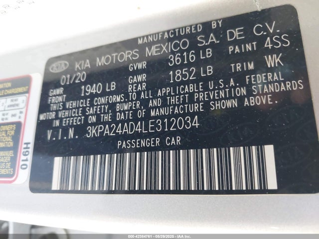3KPA24AD4LE312034 KIA gammaii 1.6mpi+cvt