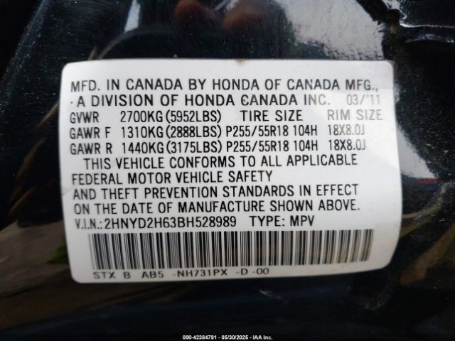 2011 ACURA MDX 2HNYD2H63BH528989 Photo 8
