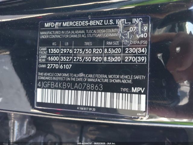 2020 MERCEDES-BENZ GLE 350 4JGFB4KB9LA078863 Photo 8