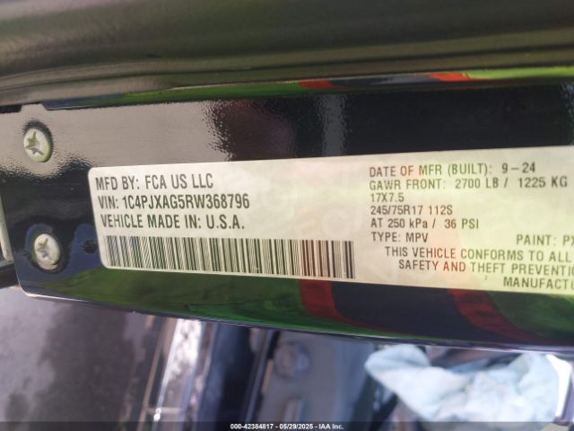 2024 JEEP WRANGLER 1C4PJXAG5RW368796 Photo 8