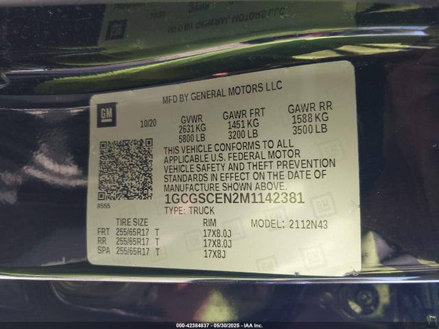1GCGSCEN2M1142381 Chevrolet lgz - di, vvt, alum, var2, gen 2