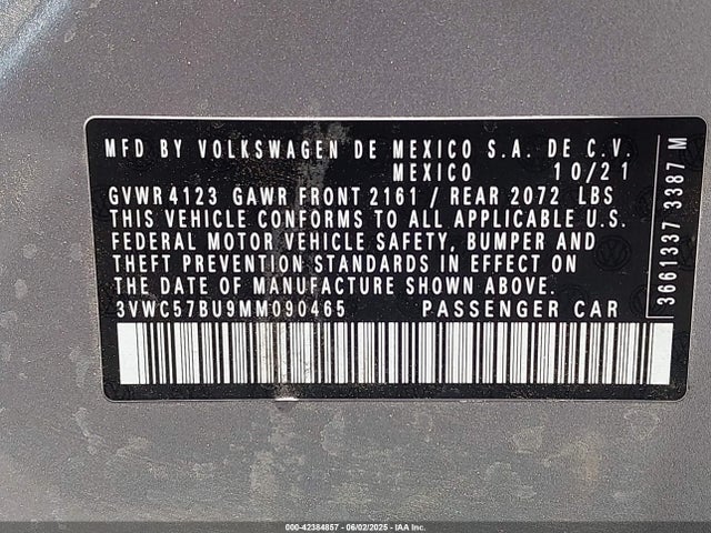 3VWC57BU9MM090465 Volkswagen tsi