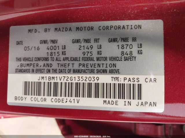JM1BM1V72G1352039 Mazda pe