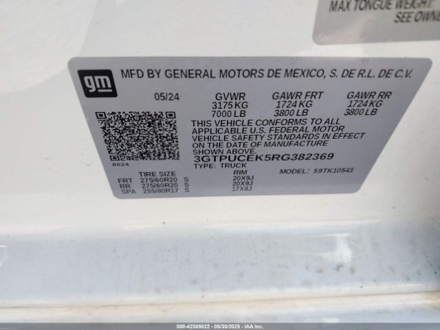 3GTPUCEK5RG382369 GMC Sierra 1500 4wd  Short Box Elevation With 3sb