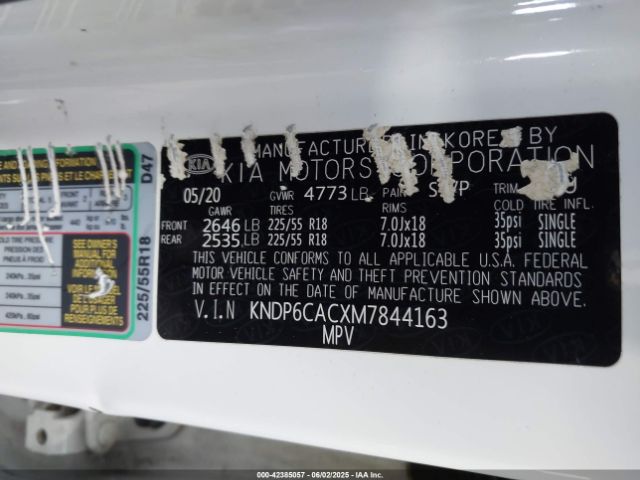 KNDP6CACXM7844163 KIA SPORTAGE S