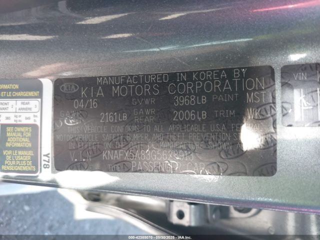 KNAFX5A83G5628913 KIA gdi nu