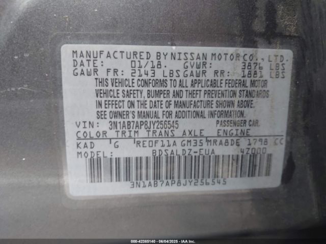 2018 NISSAN SENTRA 3N1AB7AP8JY256545 Photo 8