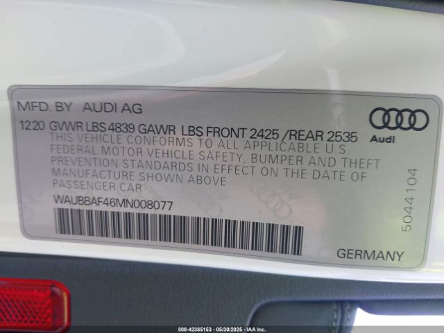 2021 AUDI A4 WAUBBAF46MN008077 Photo 8