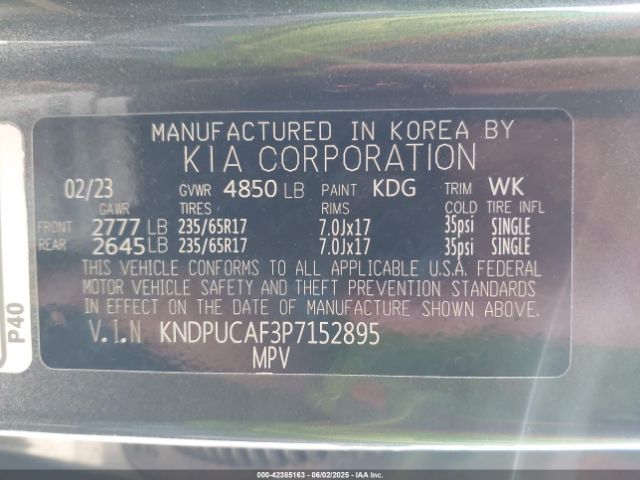 KNDPUCAF3P7152895 KIA Sportage Lx