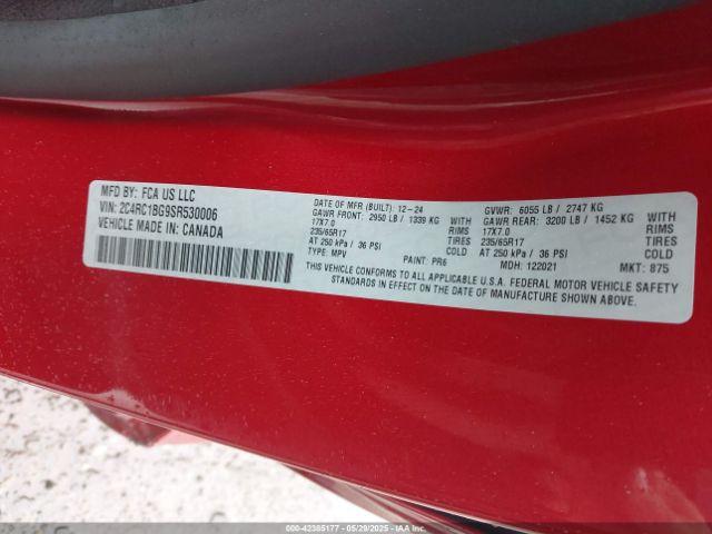 2025 CHRYSLER PACIFICA 2C4RC1BG9SR530006 Photo 8