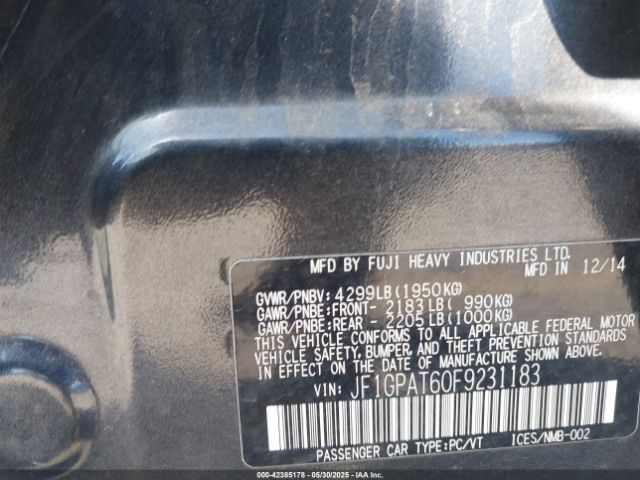 JF1GPAT60F9231183 Subaru 2.0l na