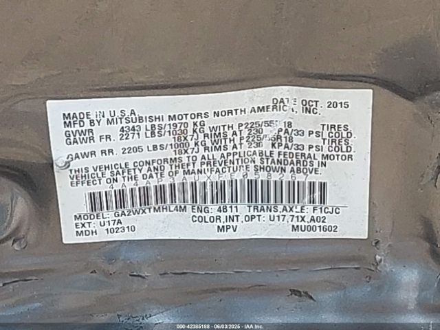 2015 MITSUBISHI OUTLANDER SPORT 4A4AP3AUXFE058267 Photo 8