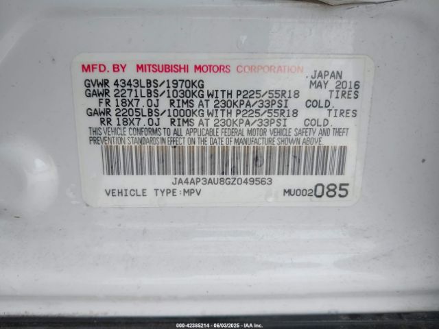 2016 MITSUBISHI OUTLANDER SPORT JA4AP3AU8GZ049563 Photo 8