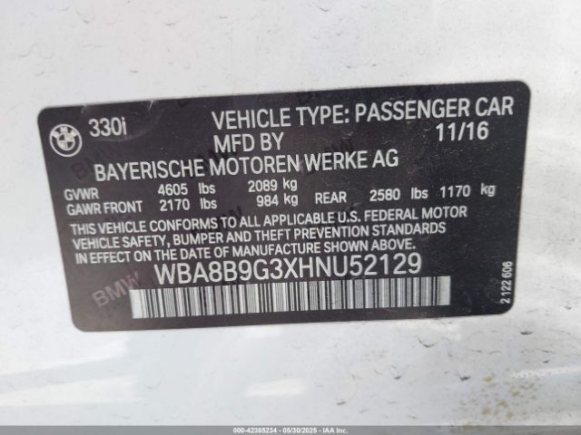 WBA8B9G3XHNU52129 BMW 330I