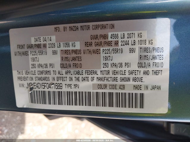 JM3KE4DY5F0471689 Mazda Cx-5 Grand Touring