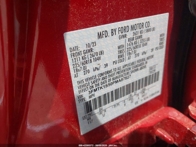 Ford 2023 2023 3FMTK1S50PMA87827 Image 9