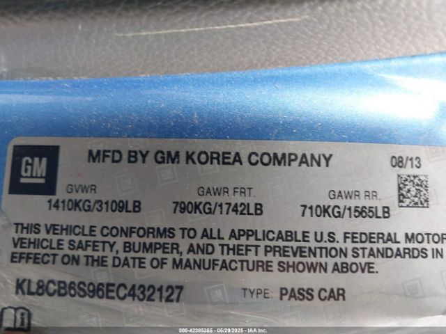 KL8CB6S96EC432127 Chevrolet Spark Ls Auto