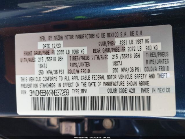 3MVDMBBMXRM637259 Mazda Cx-30 2.5 S Select Sport