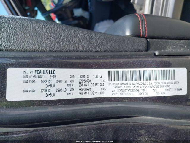 2015 DODGE DURANGO 1C4SDJCTXFC810655 Photo 8