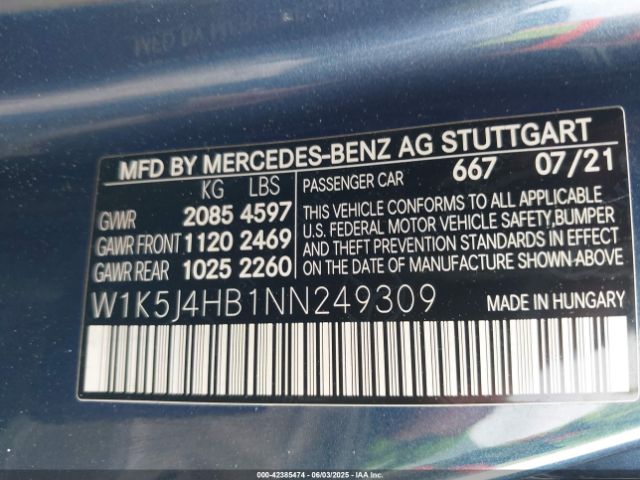2022 MERCEDES-BENZ CLA 250 COUPE W1K5J4HB1NN249309 Photo 8