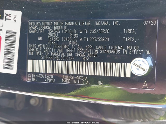 5TDEBRCH6LS010197 Toyota a25a-fxs, 5nm+4nm