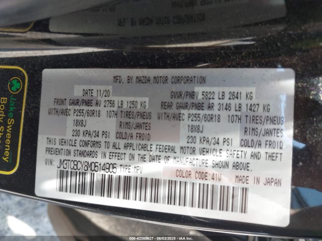 2021 MAZDA CX-9 JM3TCBCY8M0514905 Photo 8
