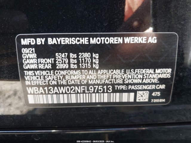 WBA13AW02NFL97513 BMW M440i Gran Coupe Xdrive