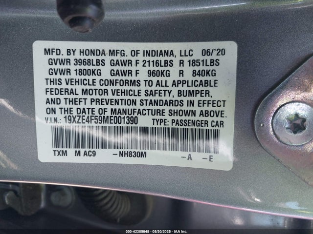 19XZE4F59ME001390 Honda leb6
