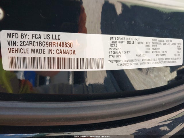 2C4RC1BG9RR148830 Chrysler Pacifica Touring L