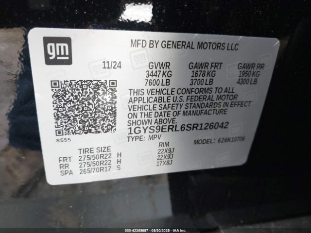 1GYS9ERL6SR126042 Cadillac l87