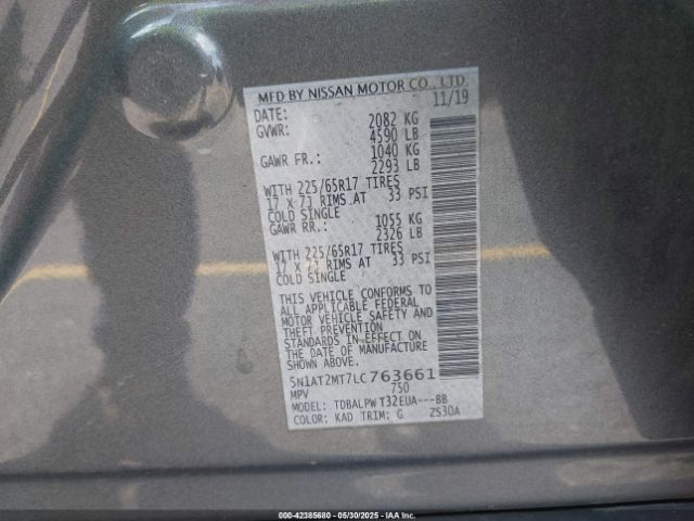 2020 NISSAN ROGUE 5N1AT2MT7LC763661 Photo 8