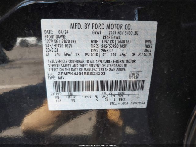 2024 FORD EDGE 2FMPK4J91RBB24203 Photo 8