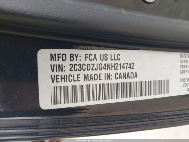 2C3CDZJG4NH214742 Dodge Challenger Gt