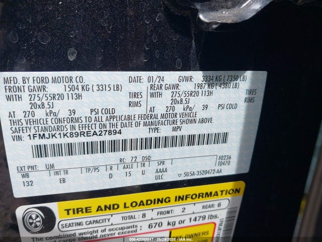 1FMJK1K89REA27894 Ford Expedition Limited Max