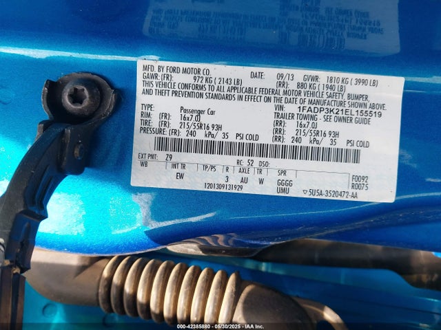 1FADP3K21EL155519 Ford 2014