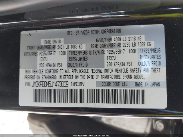 JM3KFBBM5J1473009 Mazda py cylinder deactivation