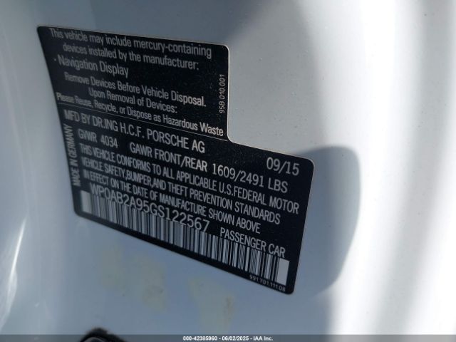 2016 PORSCHE 911 WP0AB2A95GS122567 Photo 8