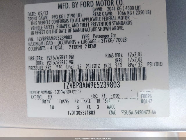 1ZVBP8AM9E5239803 Ford Mustang V6