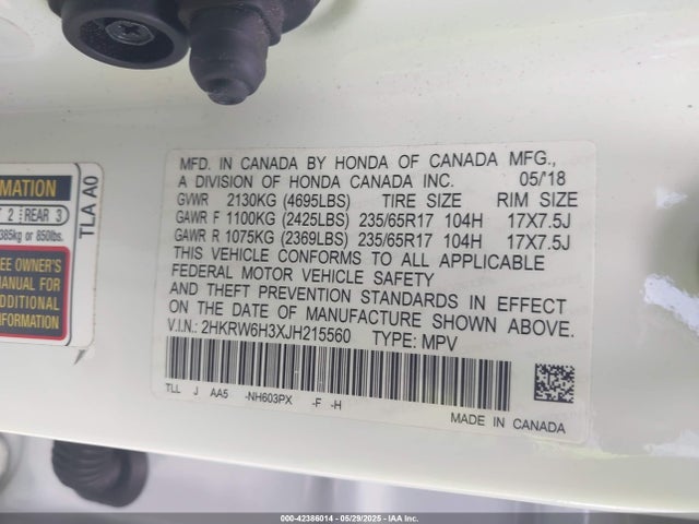 2HKRW6H3XJH215560 Honda k24w9/k24v9