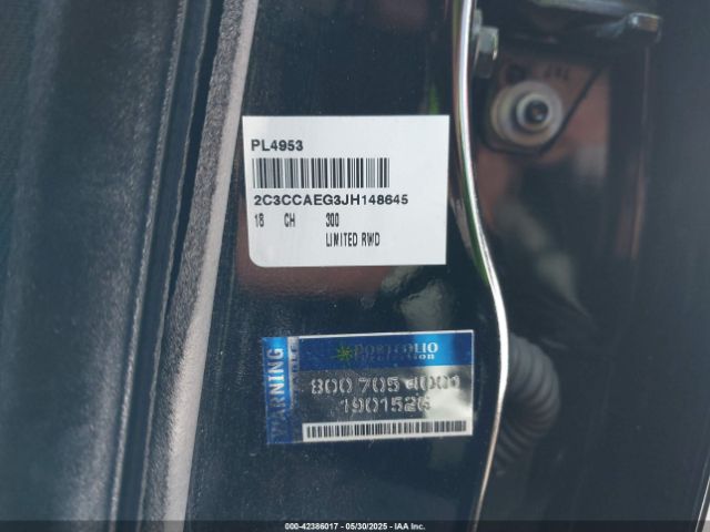 2018 CHRYSLER 300 2C3CCAEG3JH148645 Photo 8