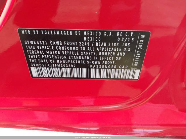 2015 VOLKSWAGEN JETTA 3VWD17AJ7FM303892 Photo 8