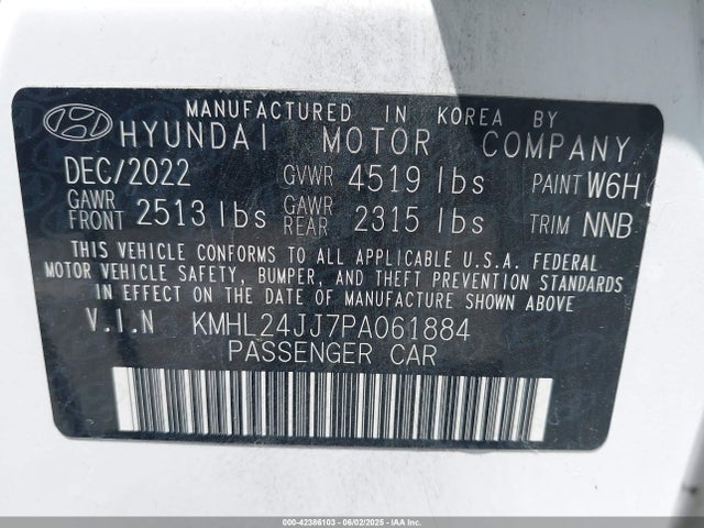 KMHL24JJ7PA061884 Hyundai gdi nu pe
